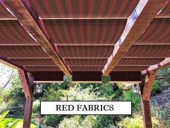 Red fabric retractable shades