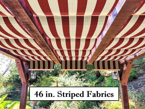 Striped fabric retractable canopies