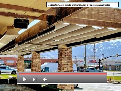 Restaurant patio with CableShades