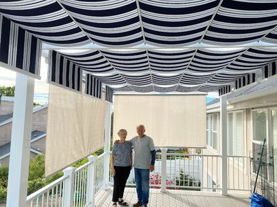 Cover your deck with fabric retractable shades