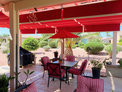 Shade your patio with fabric retractable canopies